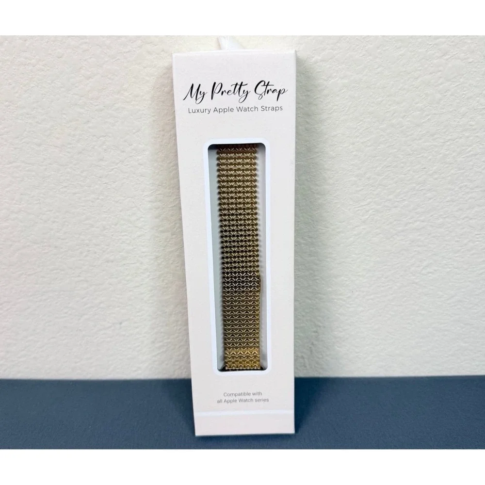 My Pretty Strap- Stainless Steel Apple Watch Band Gold Woven Link